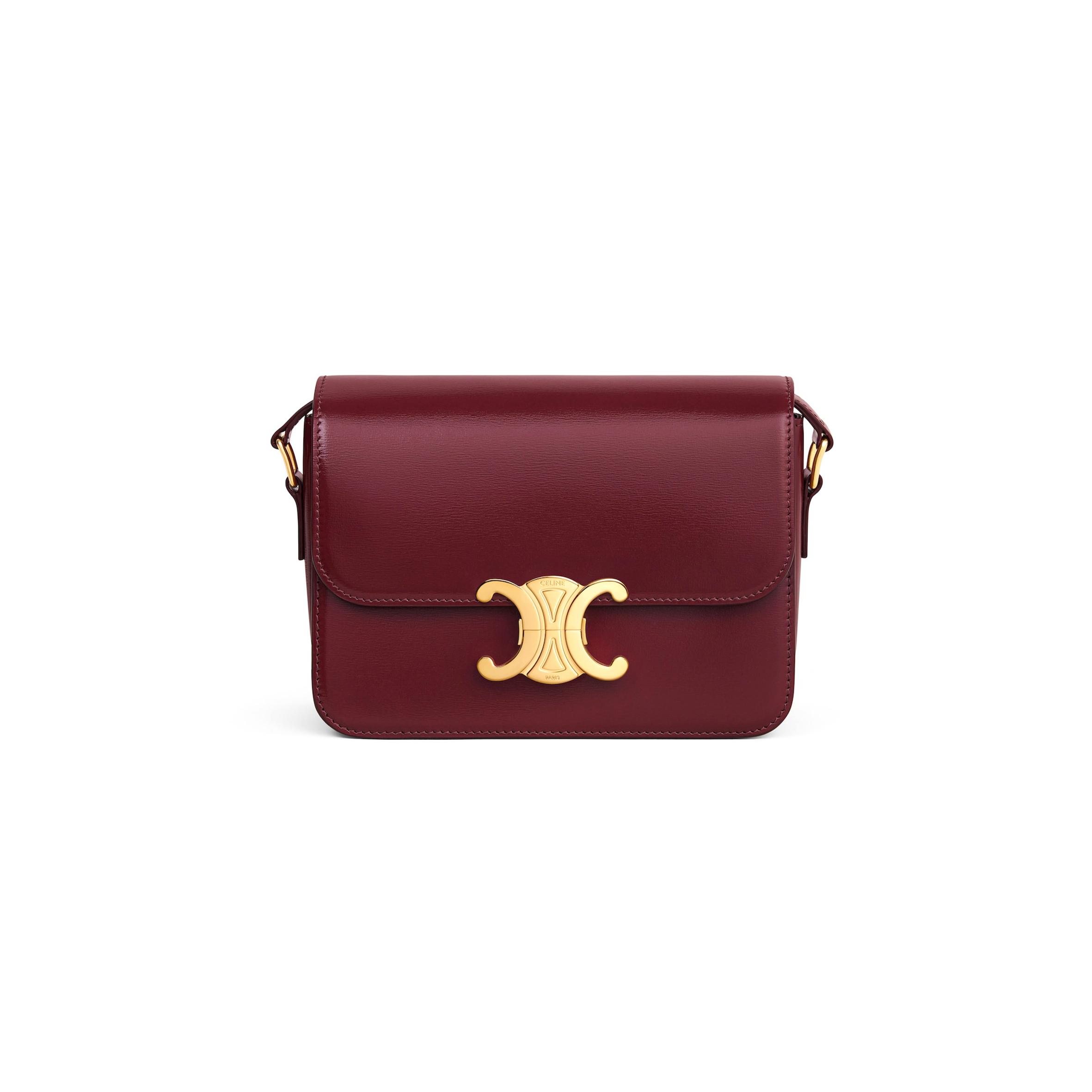 CELINE SMALL TEEN TRIOMPHE BAG IN SHINY CALFSKIN 188423BF4.28LB (18.5*14*6cm)